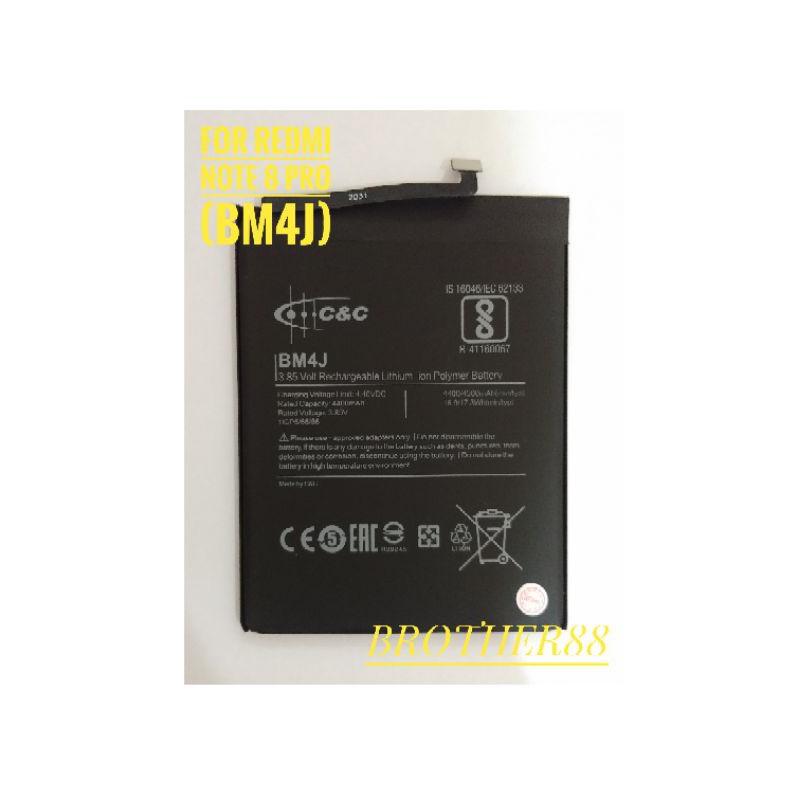 BATTERY BATERAI BATRE XIAOMI REDMI NOTE 8 PRO (BM4J) C&amp;C ORIGINAL