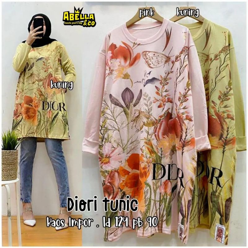 Diori tunik jumbo kaos import LD 124 tunik jumbo motif By Abella