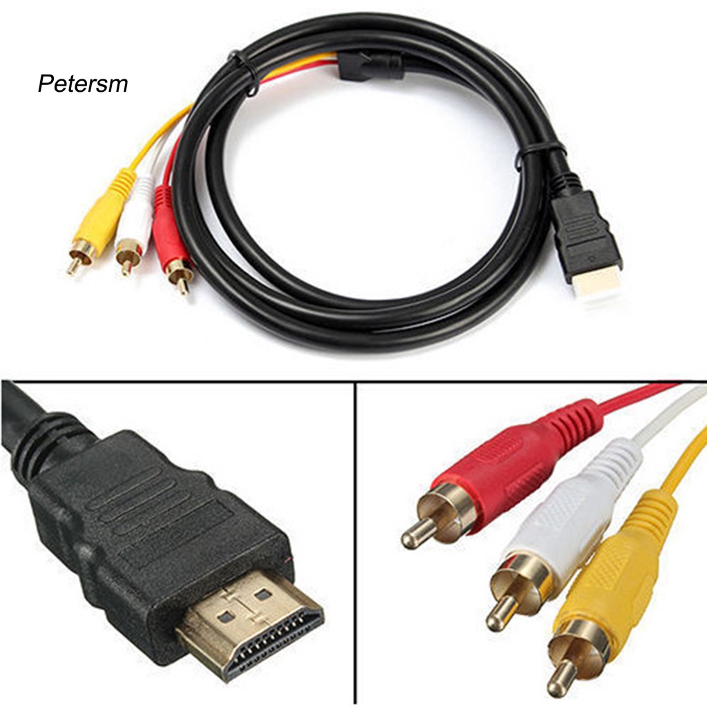 (Pt) Doonjiey Kabel Adapter Konverter Hdmi 3rca Video Audio Av Untuk Hdtv