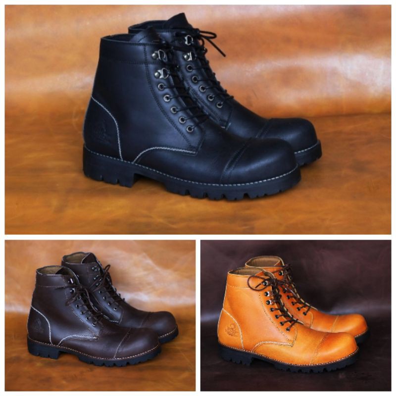 SEPATU SAFETYBOOTS FULL KULIT ASLI WOLF PITBULL ORIGINAL CH LEATHER