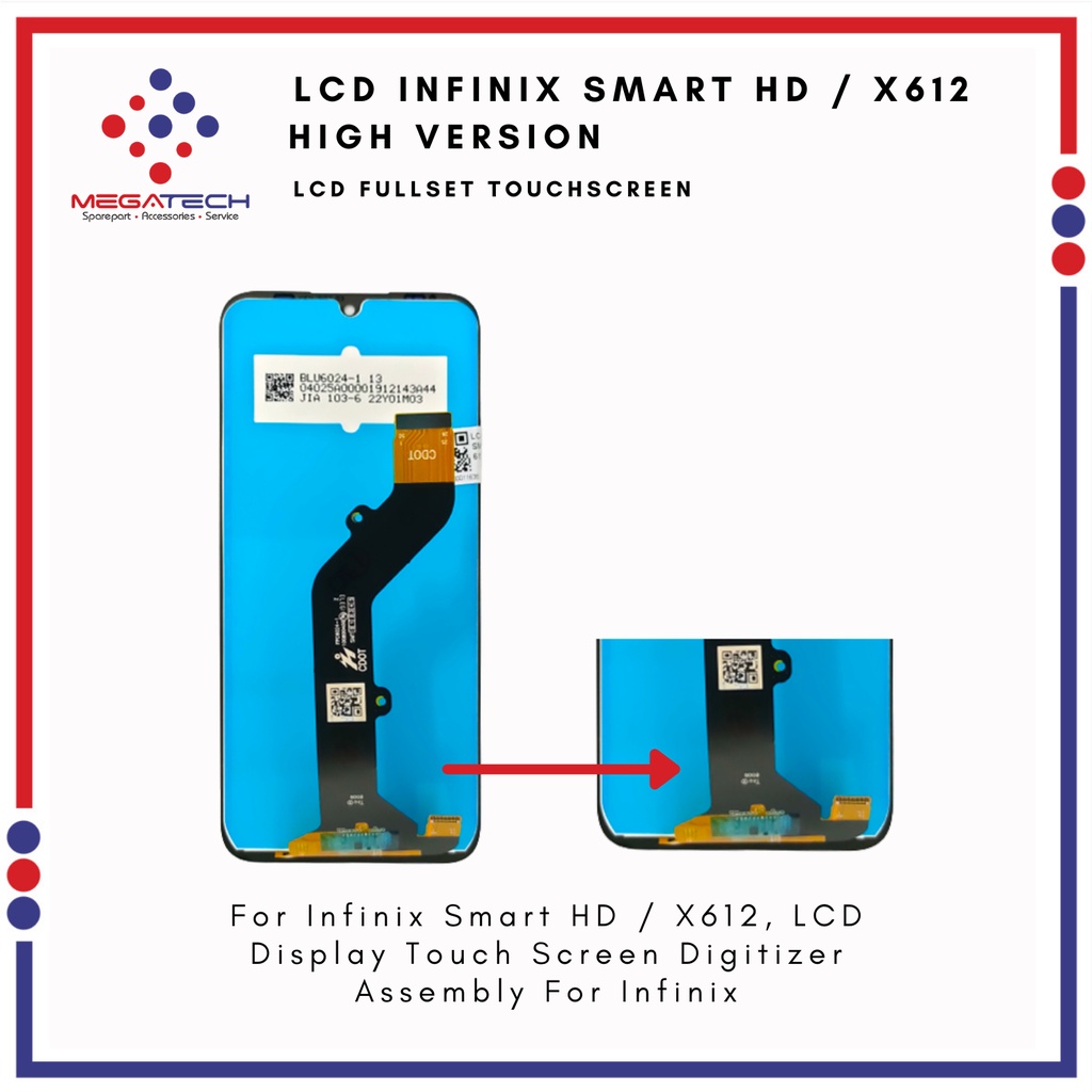 LCD Infinix Smart HD 2021 / X612 Fullset Touchscreen