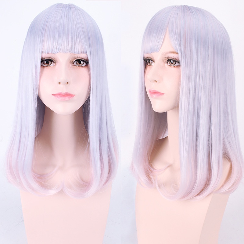 LOL-155 wig rambut palsu daily lolita cosplay pastel pink ungu bob lavender