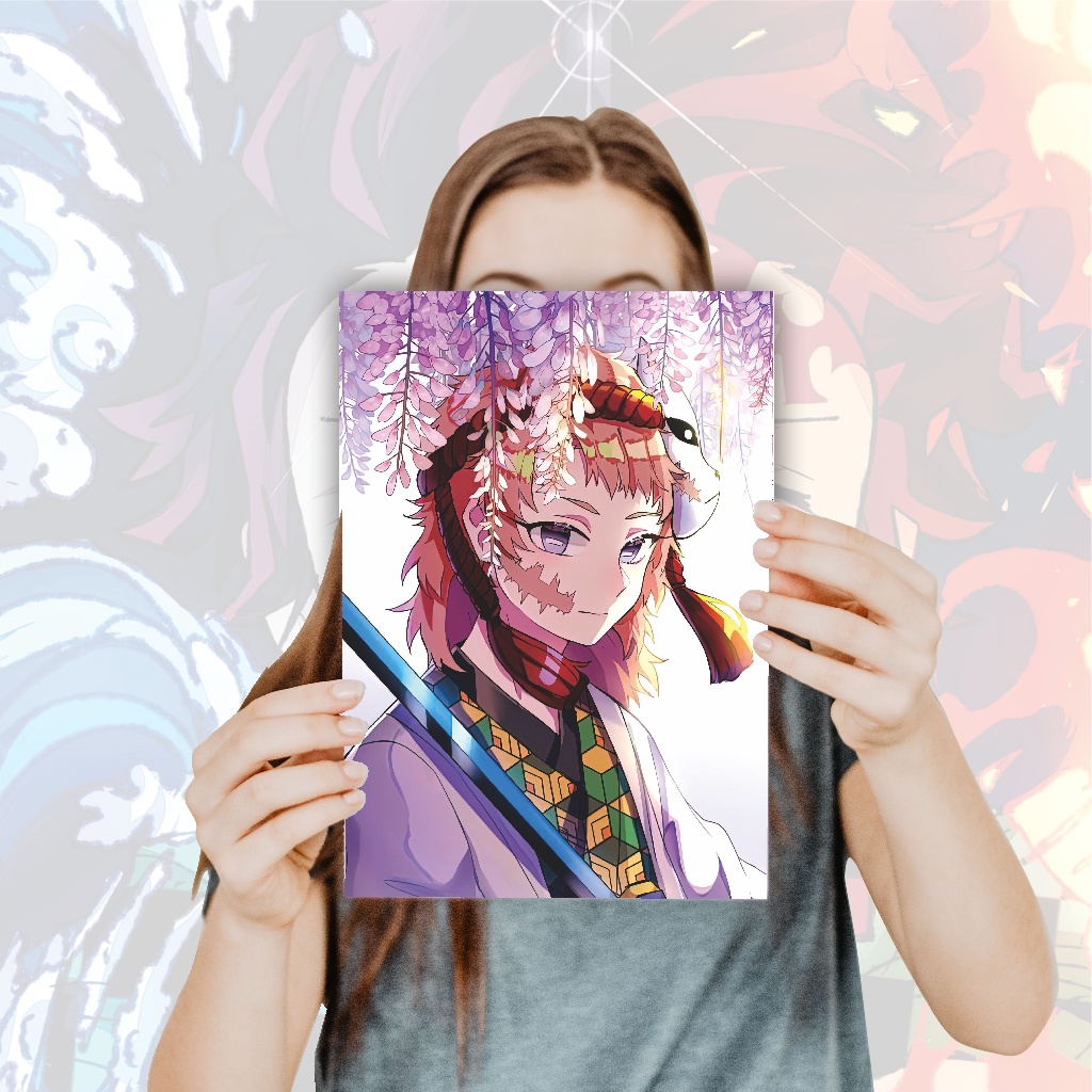 Poster Anime Kimetsu no Yaiba Demon Slayer Nezuko Tanjiro Zenitsu Giyuu Tomioka Inosuke - Size A4+-23 Sabito