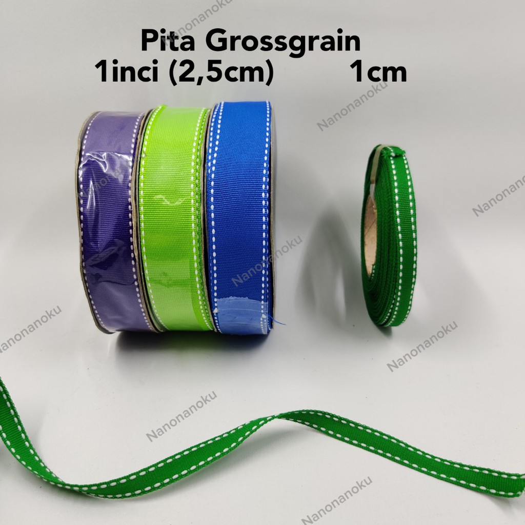 Pita Grossgrain, Kain Lunak Motif Benang Pinggir (2 ukuran)