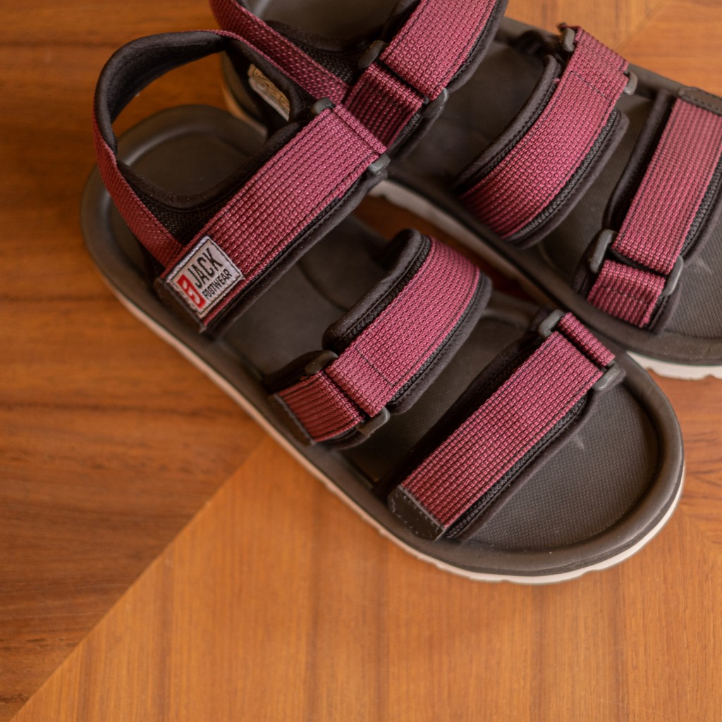 DIXIE MAROON |FORIND x Jack| Sendal Gunung Original Kulit Santai Kasual Pria Lokal Sandal Footwear