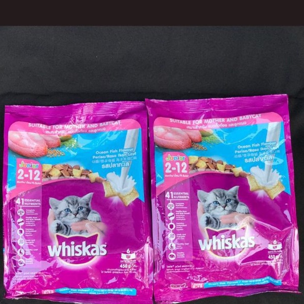 Makanan kucing whiskas dry food 450gram