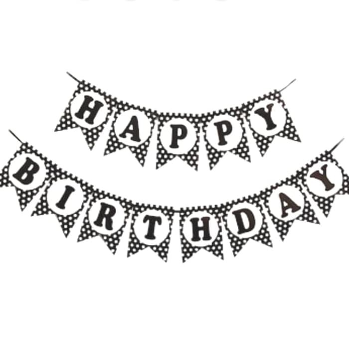 Tulisan gantung Happy Birthday polkadot/Banner Happy Birthday polkadot