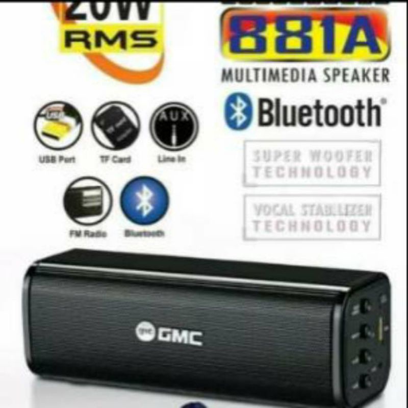 Speaker Portabel Bluetooth GMC-881A Speaker Bluetooth/Aktif Radio + USB Super Bass