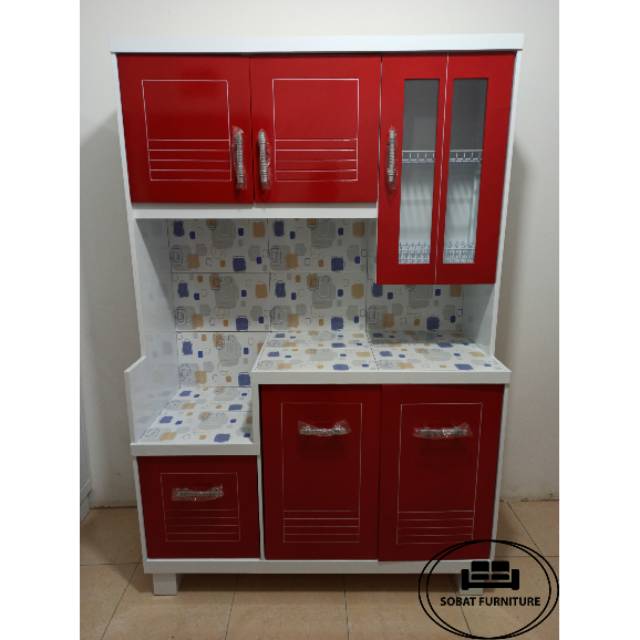 Lemari Sayur Rak Piring model Magic Com 3 Pintu Duco (Premium)