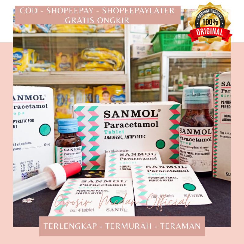 SANMOL SIRUP TABLET DROP / OBAT DEMAM TUMBUH GIGI HABIS IMUNISASI / PARACETAMOL ANAK