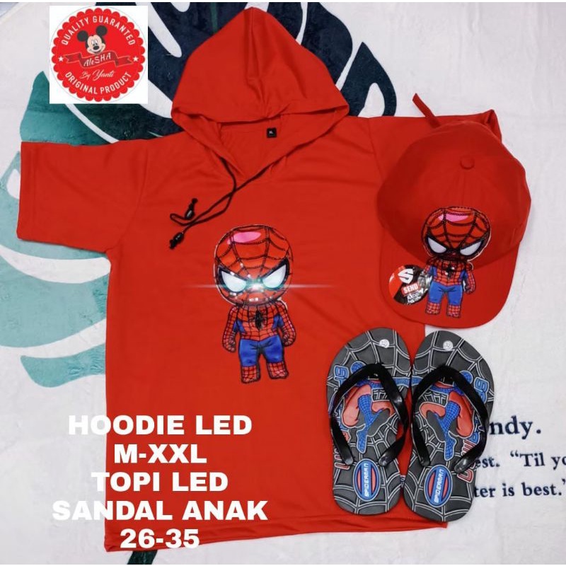 Kaos hodie anak LED lampu menyala untuk usia 2-10 tahun/paket hemat