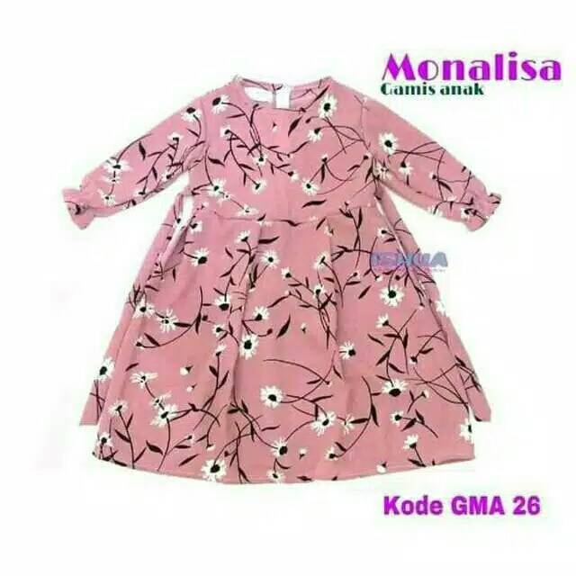 Gamis cantik anak motif monalisa