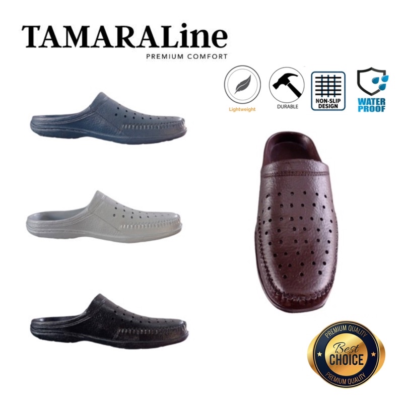 Sepatu Sandal Selop Slide Slip on Karet Pria Dewasa / Remaja - TAMARALINE 215 / Bahan Premium Lentur Empuk Ringan Kuat Anti Slip Anti Air / Model Casual Santai Rumah Kerja Outdoor Kamar Mandi  Murah Original