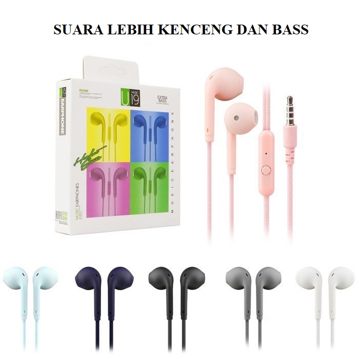 Handsfree Macaron Headset Kabel Warna Warni Bisa Buat Telepon dan Musik U19