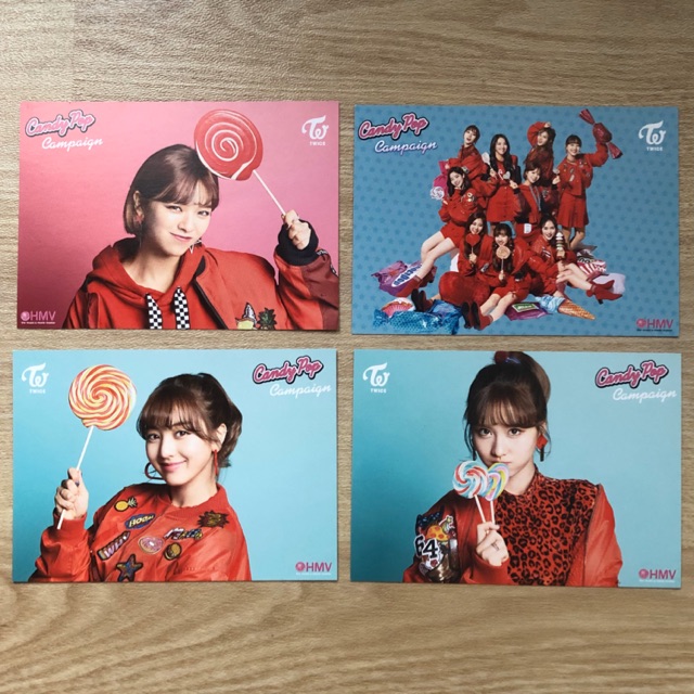 POSTCARD TWICE CANDY POP CAMPAIGN FROM HMV JAPAN GOODS JEONGYEON JIHYO MOMO GROUP OT9