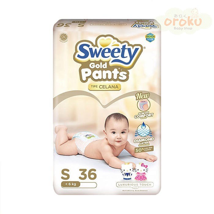 POPOK BAYI / POPK BAYI SEKALI PAKAI / DIAPERS BAYI / SWEETY GOLD / DIAPERS MURAH