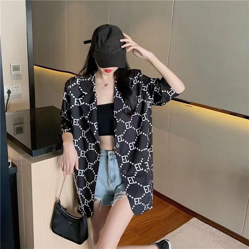 [littlecrab] Blazer Cardigan Hitam Putih Aesthetic Easy To Match Blazer Outer Tipis Motif Unik Berkualitas Outer Baju OOTD Fashion Korean Style Blazer Panjang Semi Formal Blazer Wanita Basic Plain Outer Korea Blazer Hitam Putih