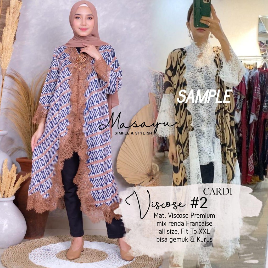 [PREMIUM] Cardi Viscose #2 Batik Asimetris Premium Midi Kombi Handmade Modern Kerja Pesta Muslim