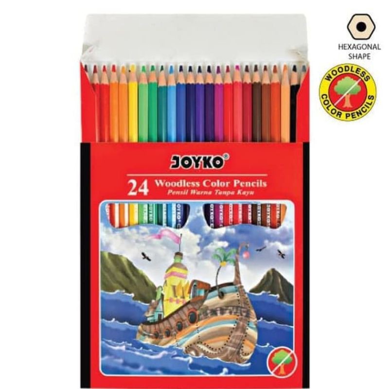 

pensil warna Joyko 24 warna panjang original woodless cp-104 S7127