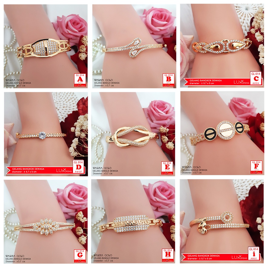 GL 014 Gelang Bangkok Murah Mata Zirkon Perhiasan Lapis Emas 18K Gelang Tangan Xuping Luxx Xuping