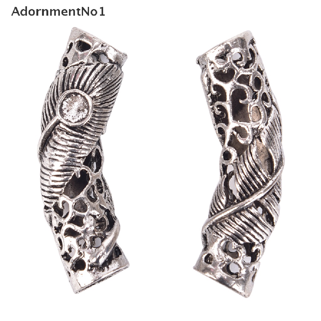 (AdornmentNo1) Manik-manik Viking Cuff Silver Tibet Untuk Aksesoris Rambut Gimbal / Jenggot