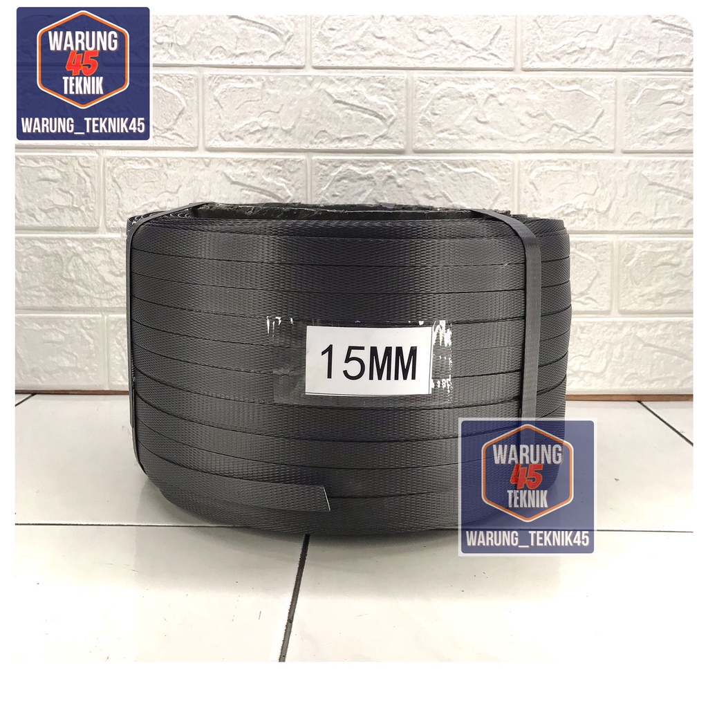 PLASTIK STRAPPING STRAPING BAND 15 MM BERAT 7 KG TALI HITAM STRAPING