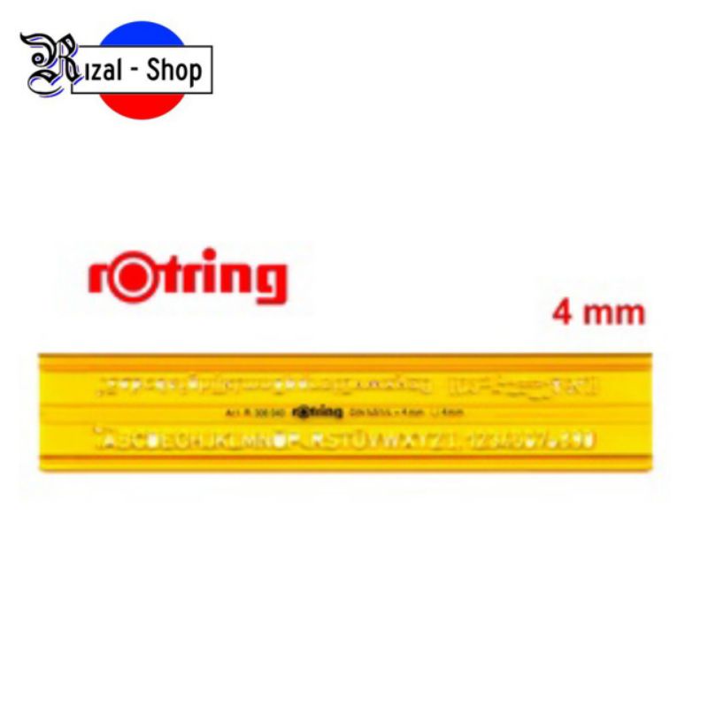 

Penggaris Sablon Huruf Rotring 4 mm Mal Abjad