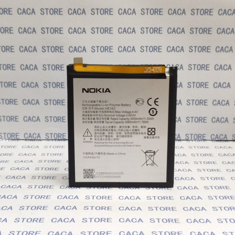 Batre Batere Baterai Battery Nokia 6.1 Plus X6 | Nokia 5.1 Plus X5 HE342 ORI