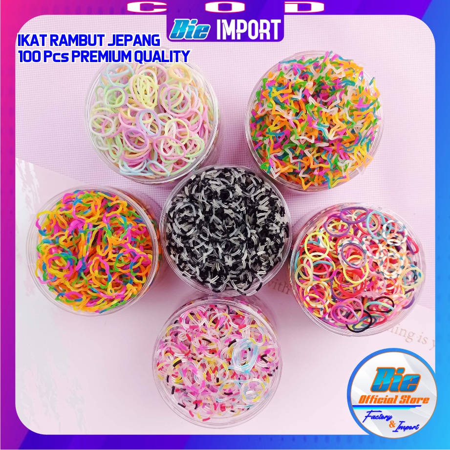 100 Pcs Ikat Rambut Jepang Bentuk Karakter Tebal Premium Impor Best Seller
