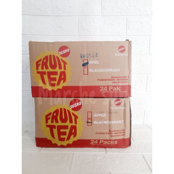 FRUIT TEA/TEH POUCH 230ml SOSRO 1 Dus isi 24 Pcs GOJEK/GRAB
