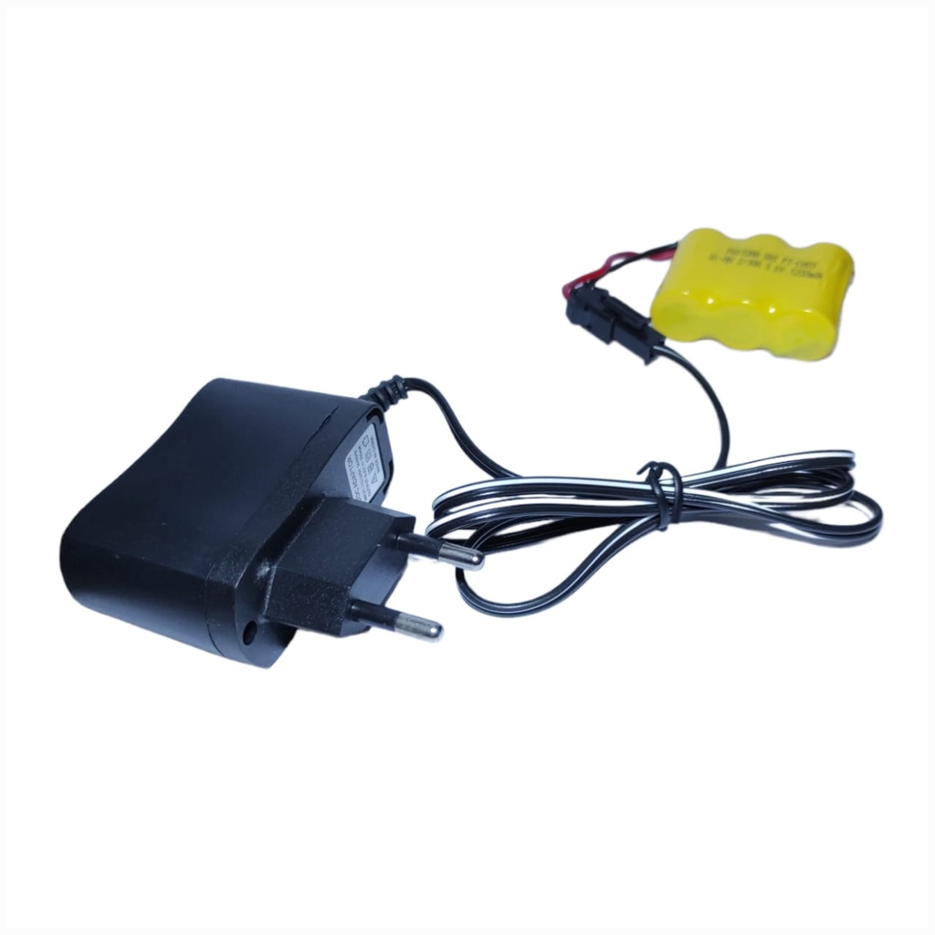 Charger RC + Baterai Remot Control 3x 2/3 AA Soket Hitam 3.6V-1200mAh