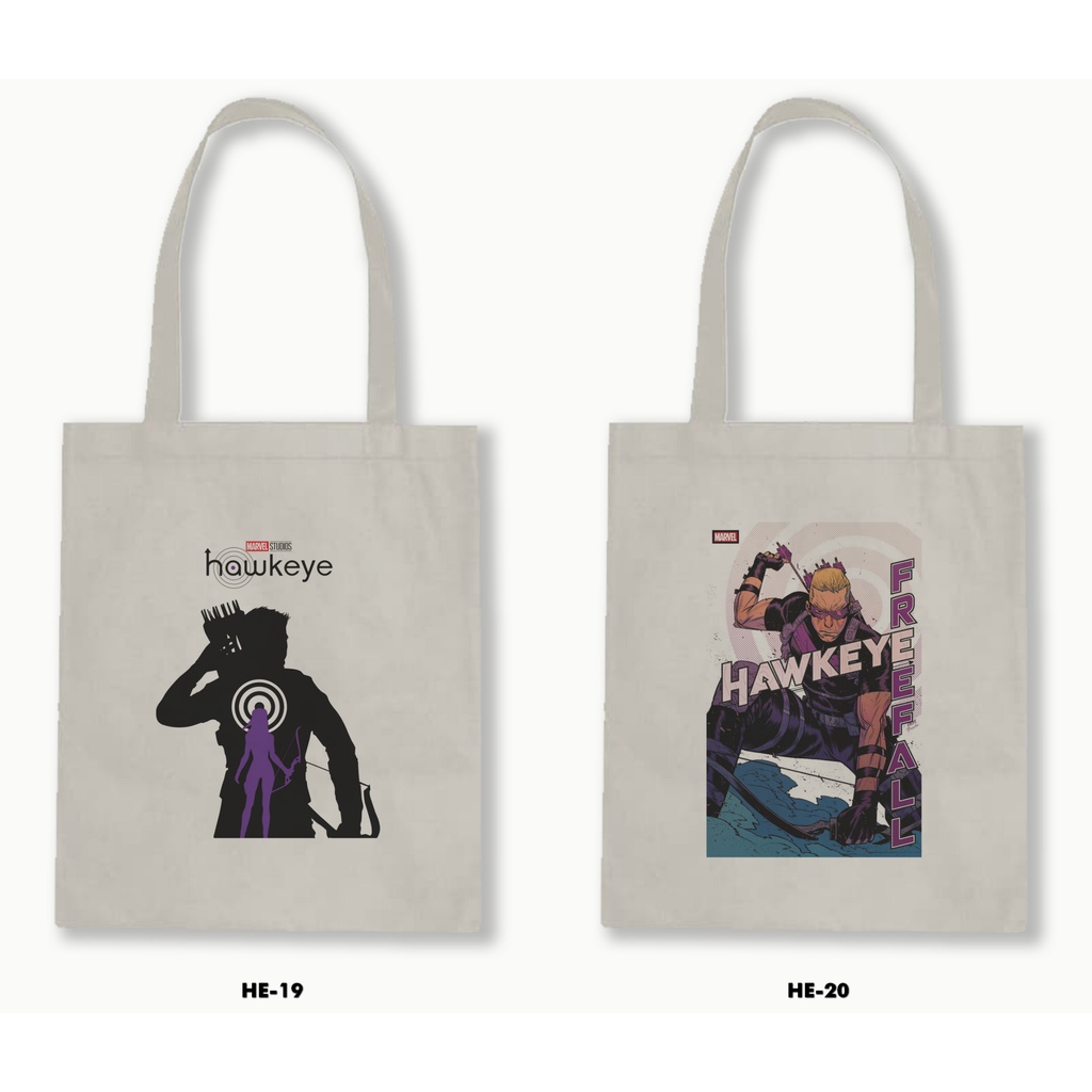 Tas Tote Bag Resleting Kanvas/Blacu  - Hawkeye 01