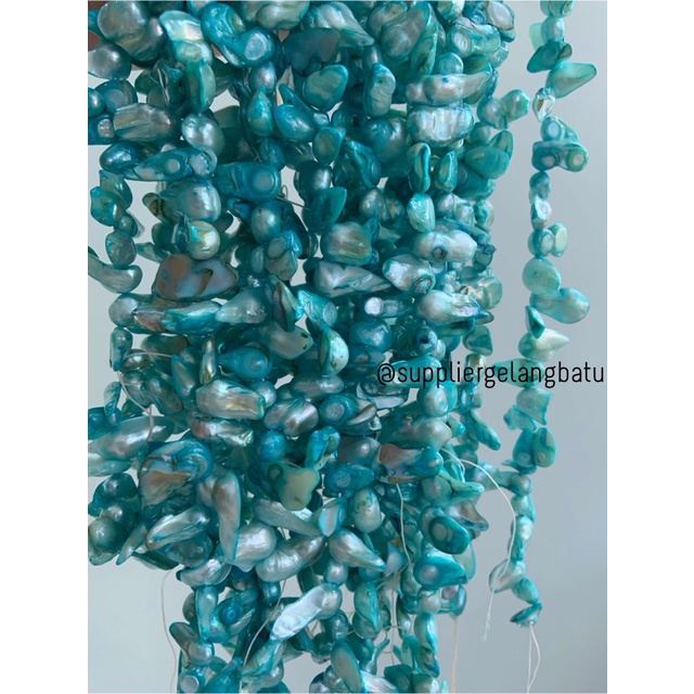 kerikil KERANG KESHI SOFT BLUE SEA tetes OVAL fresh water shell BAROK