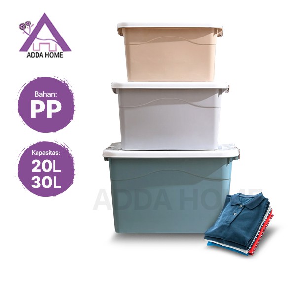 Adda Home - Kotak Penyimpanan Pakaian Baju Serbaguna Storage Box 20L 30L