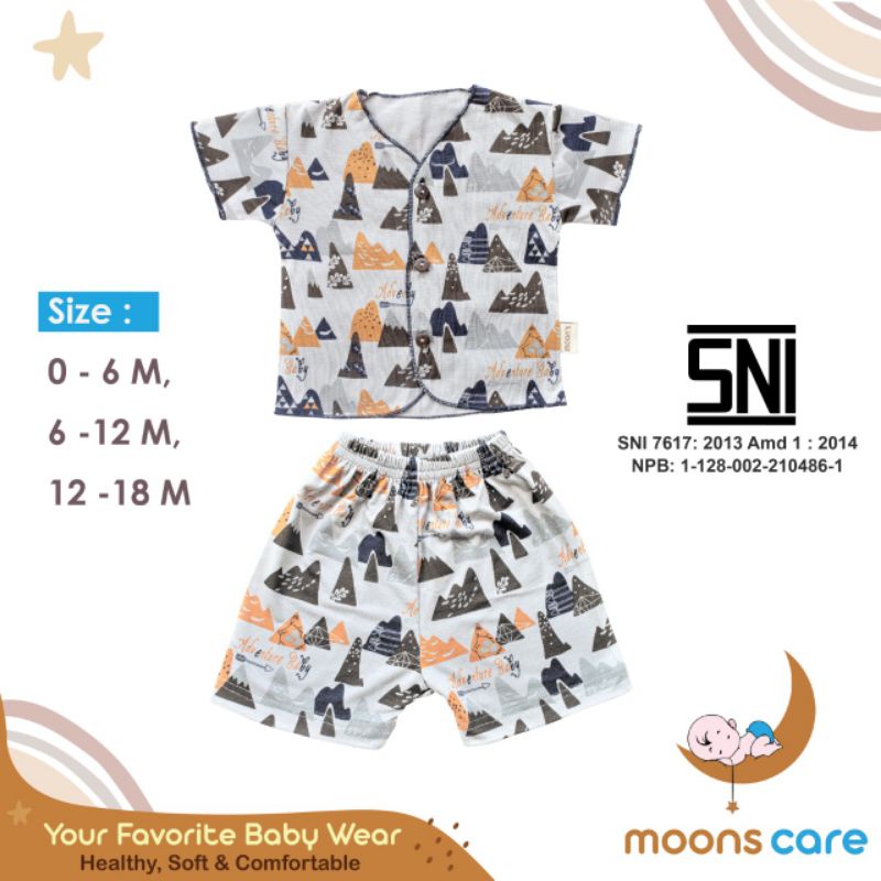 SNI Newborn Moons STELAN PENDEK PREMIUM BABYMOON NEWBRON ,STELAN BAJU KAOS CELANA PENDEK