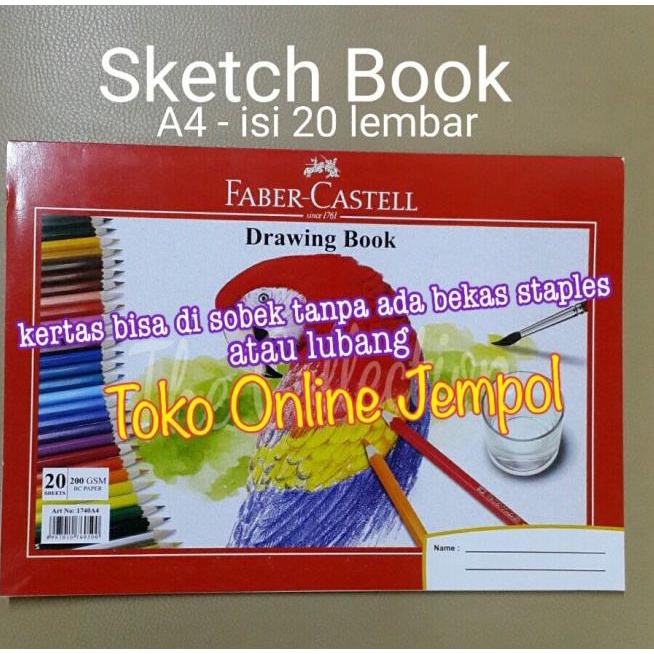 

ATK300FC A4 20lembar Faber Sketch Book Buku Gambar Drawing Book 1740A4