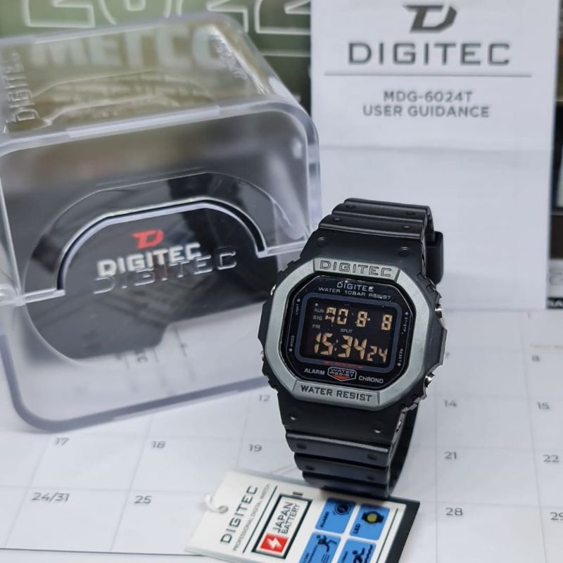 Jam Tangan Pria Fashion Digital DIGITEC DG 6024 Rubber Original