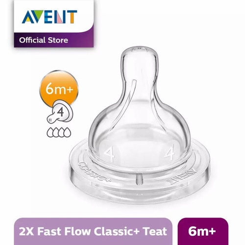 AVENT TEAT CLASSIC FAST FLOW 4H NORMAL ISI 2 PCS  SCF634/27/ DOT BAYI