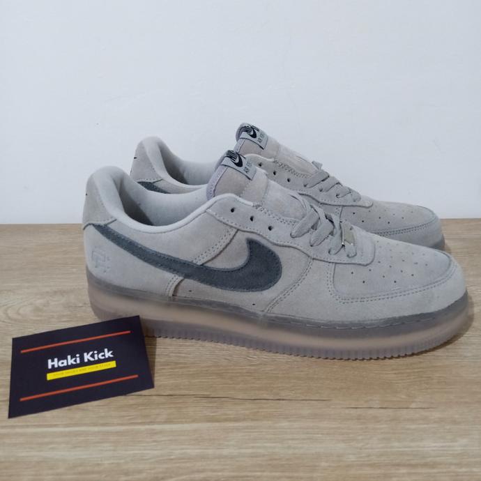 Sepatu Nike Air force 1 Low Reigning Champ Suede Grey Black