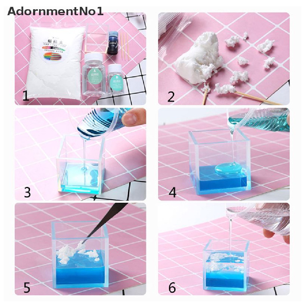 (AdornmentNo1) Filler / Pengisi Slime Kristal Epoksi Handmade DIY Bentuk Awan Putih