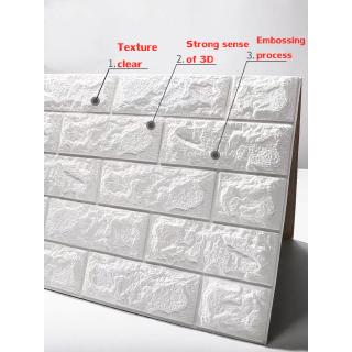 DIY Stiker Wallpaper  Dinding  Foam  3D  Motif Batu Bata Brick 