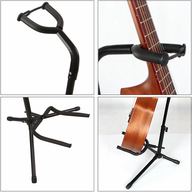 Stand Holder Tripod Stabil Model Lipat Bahan Aluminum Alloy Untuk Gitar Akustik Elektrik Bass