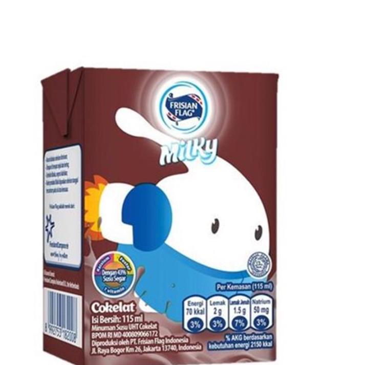 

44F♦ Frisian Flag Milky Susu UHT Cokelat 10 x 115 ml TERBARU