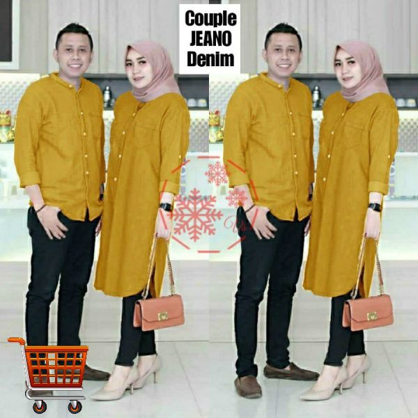 Couple Jeano Couple Tunik Polos Muslim | Pakaian Muslim Pasangan | Baju Atasan Muslim Couple