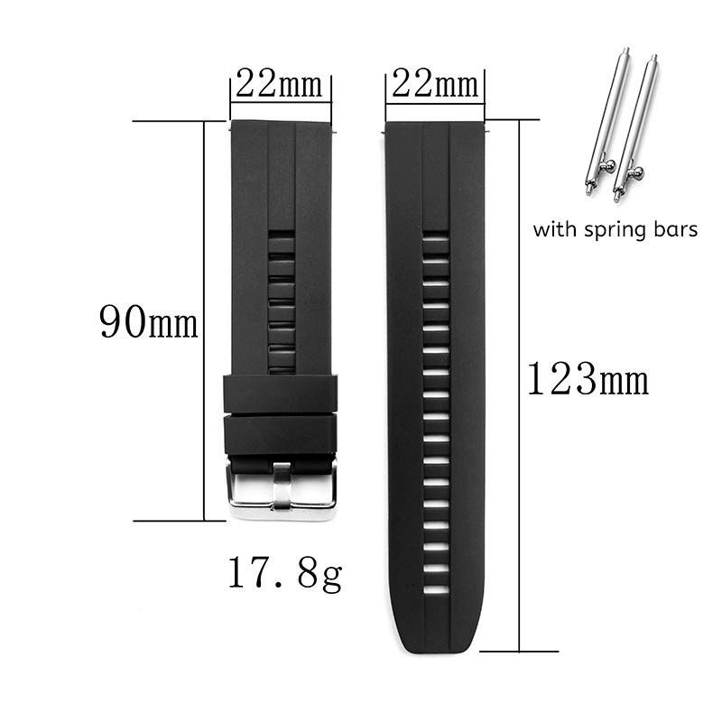 Silicone Strap For Huawei / Samsung / Amazfit / Xiaomi Watch GT2 GT3 46mm Watch3 Watchband 22mm Men Women Sports Bracelet Replacement Band aksesoris jam tangan