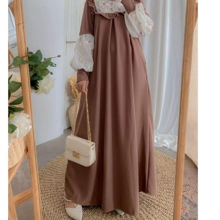 [VuJ㊖] Gamis Kondangan Jumbo Size M-L-XL-XXL / Maxy Dress Kekinian / Gamis Malaysia Bordir / Pakaian