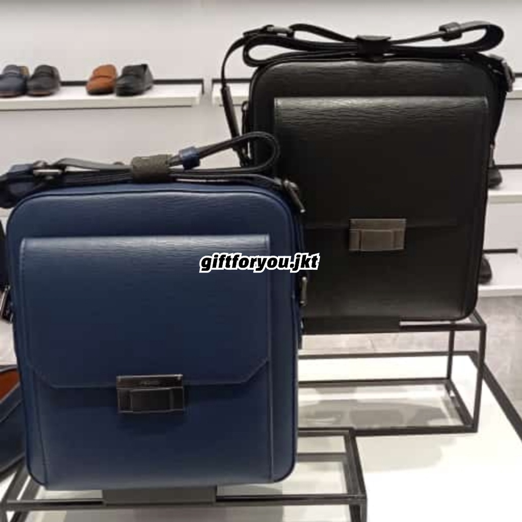 Tas Pria Pedro Crossbody Henry Leather Sling Bag Original Man Tas Selempang Kulit Hitam Biru Navy Co