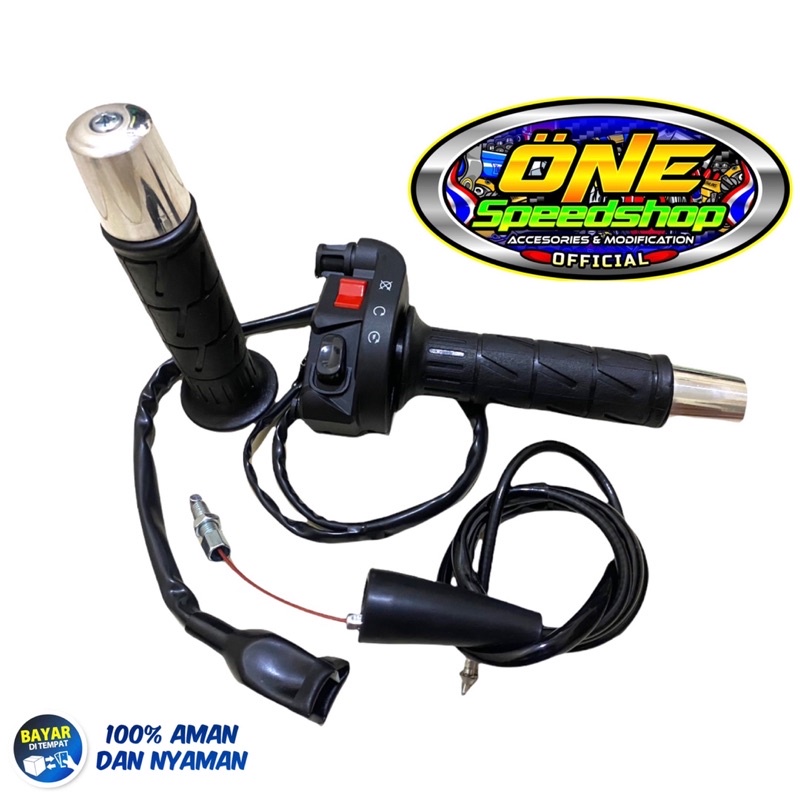 GAS SPONTAN DOMINO KSR SET HANDGRIP KAZE SET JALU STANG CHROME FU TIGER CB RXKING NINJA MEGAPRO DLL UNIVERSAL-2