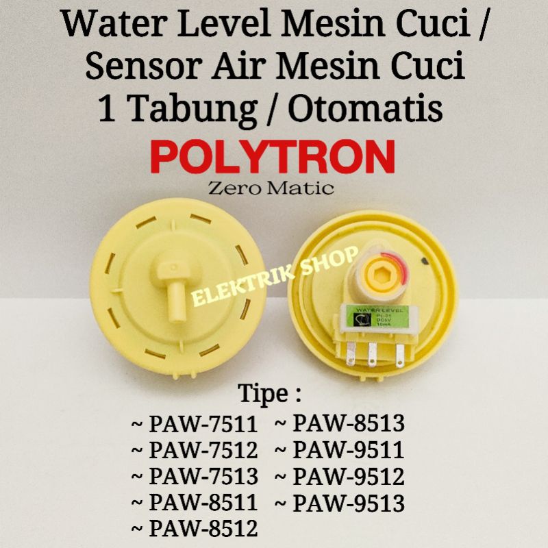 WATER LEVEL MESIN CUCI POLYTRON 1 TABUNG / SWITCH SENSOR AIR MESIN CUCI  POLYTRON