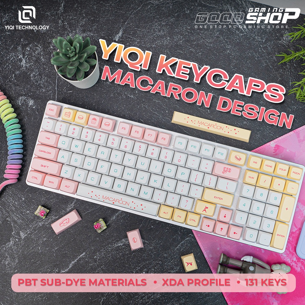 Yiqi Keycaps Macaron PBT Dye-Sub XDA Profile